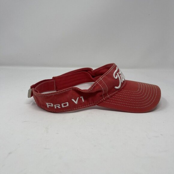 Titleist Pro V1 Red Adjustable Embroidered Golf Visor Cap Hat - Picture 11 of 12